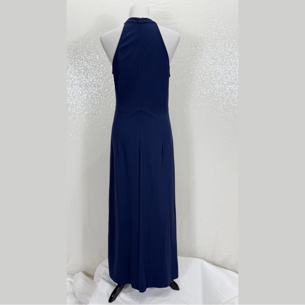 Grace Karin Navy Blue Halter Maxi Dress Women’s Ruched Side Slit Evenings Size L - Picture 7 of 8